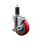 Service Caster 4'' SS Red Poly Swivel 1-1/4'' Expanding Stem Caster with Brake SCC-SSEX20S414-PPUB-RED-TLB-114 - alternate 1